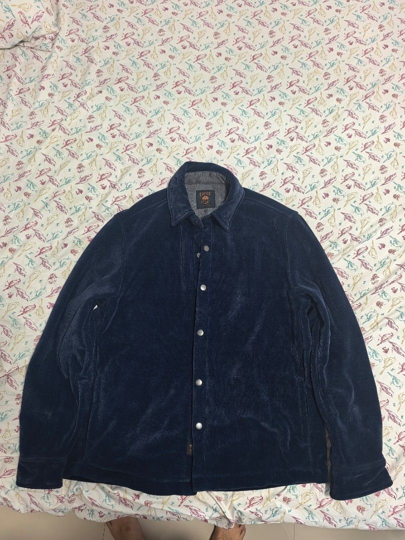 Copper & Oak Supply Co. Navy Corduroy Snap Button Jacket (Category: Coats, Jackets and Outerwear) located in Manila. Submitted by mightytiger31.bintij (Listing ID 1463052203, Image 1). Description: - Navy blue corduroy jacket - Brand: Copper & Oak Supply Co. - Snap button closure - Soft inner lining - Ideal for layering - Pairs well with jeans or casual pants - Comfortable and stylish.