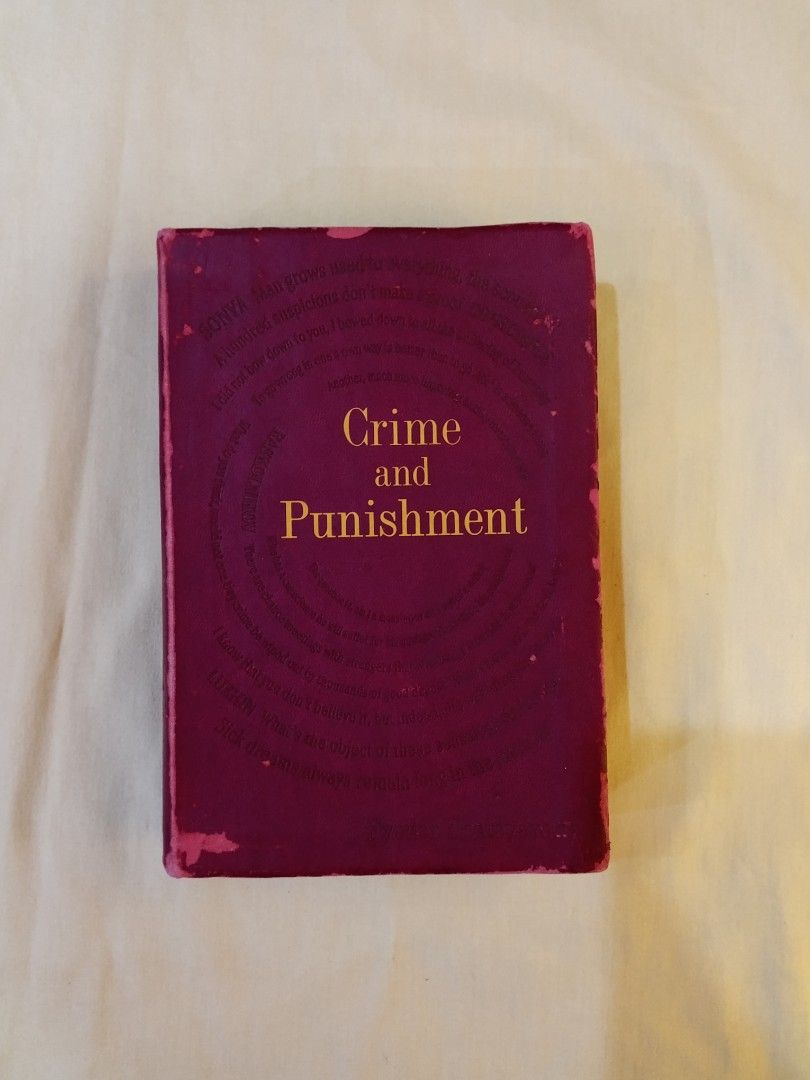 Crime and Punishment by Fyodor Dostoevsky (Category: Storybooks) located in Manila. Submitted by benjchpages (Listing ID 1462887143, Image 1). Description: - Classic novel: Crime and Punishment - Features quotes from the book on the cover - Great addition to any book collection - Perfect for fans of classic literature.