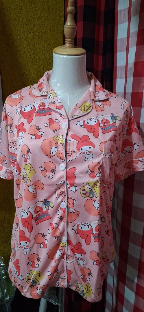 Cute Pink My Melody Pajama Set (Category: Undergarments & Loungewear) located in Manila. Submitted by katkween23 (Listing ID 1462895802, Image 1). Description: - Adorable pink pajama set featuring a fun all-over My Melody print. - Includes a comfortable button-up top with short sleeves. - Comes with matching pajama pants. - Made from soft and silky fabric for ultimate comfort. - Ideal for lounging at home or for a cozy night's sleep. - A perfect 