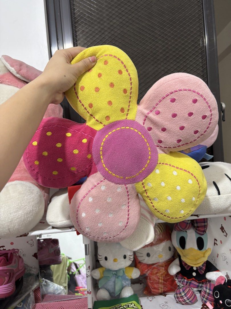 Cute Plush Pillows - Bear, Frozen, Flower (Category: Plushies & Soft Toys) located in Manila. Submitted by robbyrabbit (Listing ID 1462921580, Image 3). Description: - Bundle of 3 cute plush pillows - Includes a long pink pillow with a purple bear face - Rectangular pillow featuring Elsa and Anna from Frozen - Soft flower-shaped pillow in pink and yellow - Perfect for decoration or cuddling - All items are clean and well-kept.