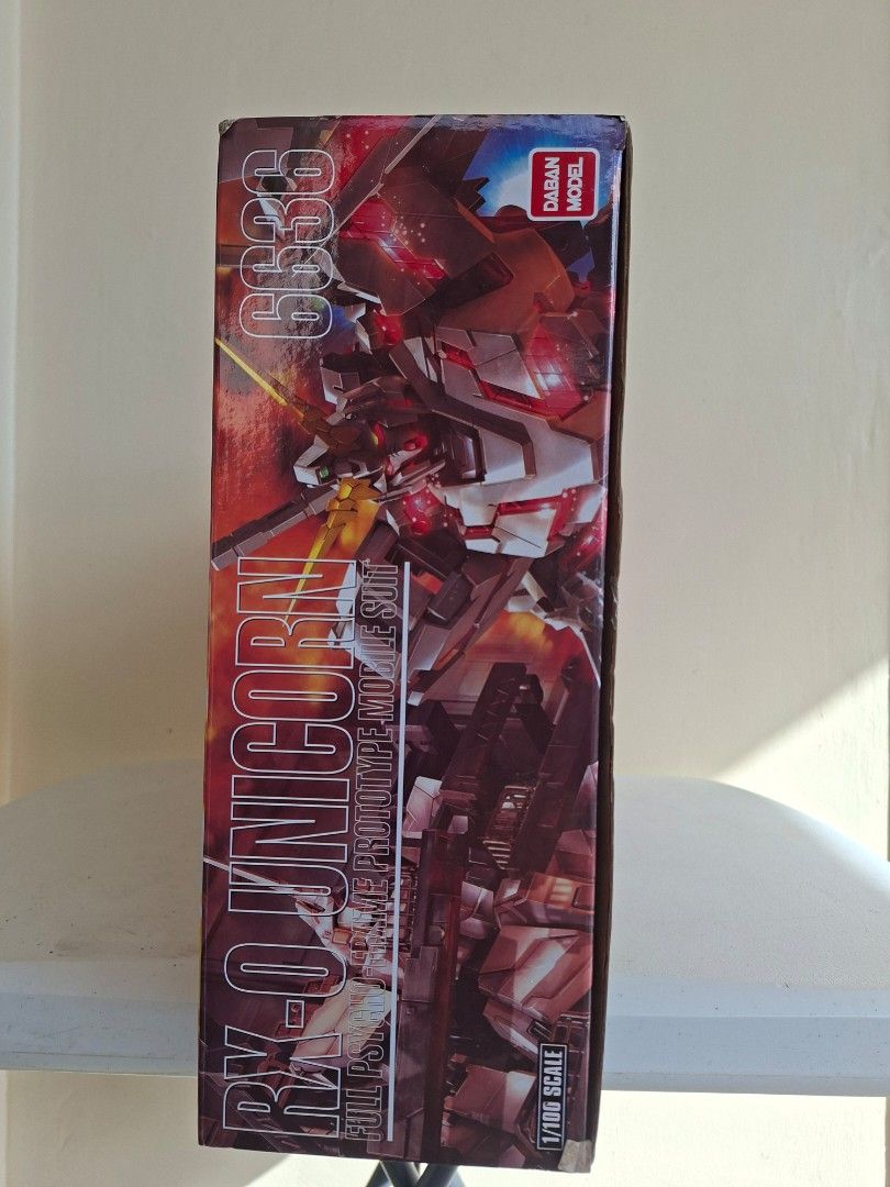 Daban Model RX-0 Unicorn Full Psycho-Frame 1/100 Scale (Category: Gundam & Model Kits) located in Baguio. Submitted by restyrille77846 (Listing ID 1462952372, Image 3). Description: - Daban Model RX-0 Unicorn Full Psycho-Frame Prototype Mobile Suit - 1/100 Scale - Includes Color + Cage - Action base and destroy mode shown on box (may require separate purchase) - Ideal for collectors and model builders.