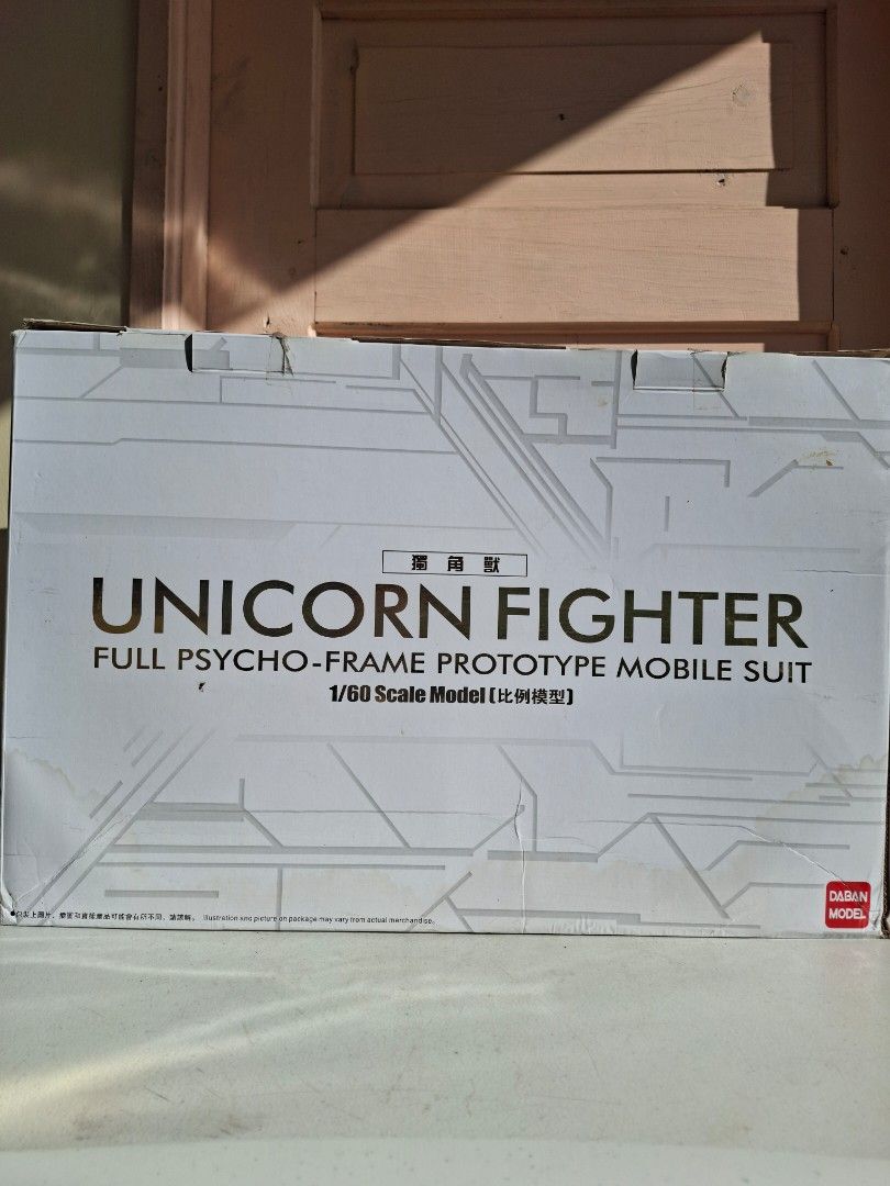 Daban Model Unicorn Fighter RX-0 Full Psycho-Frame Prototype Mobile Suit (Category: Gundam & Model Kits) located in Baguio. Submitted by restyrille77846 (Listing ID 1462949551, Image 3). Description: - Daban Model 1/60 scale Unicorn Fighter RX-0 - Features Full Psycho-Frame - Prototype Mobile Suit - Box shows some wear - Ideal for Gundam collectors and enthusiasts.