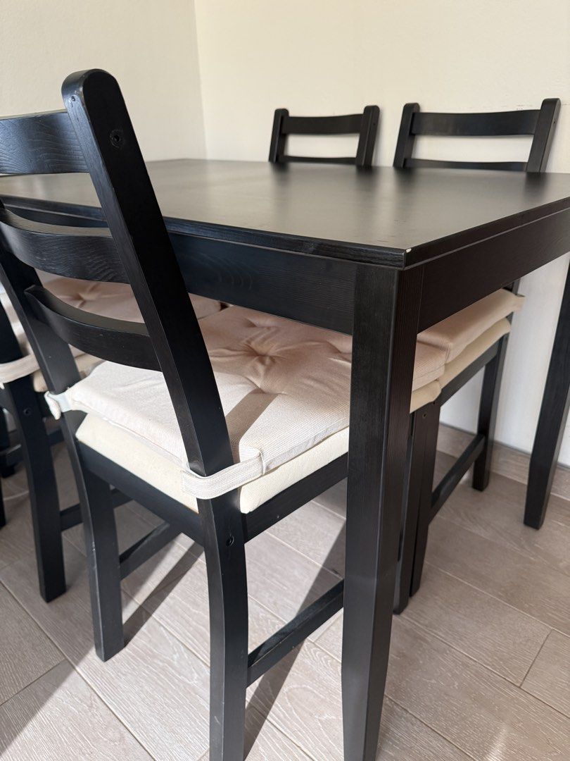 Dining table (Category: Tables & Sets) located in Singapore. Submitted by ankurm317 (Listing ID 1462990572, Image 1). Description: 4 chairs with cushion and dining table - perfect condition. Pick up from Somerset. .