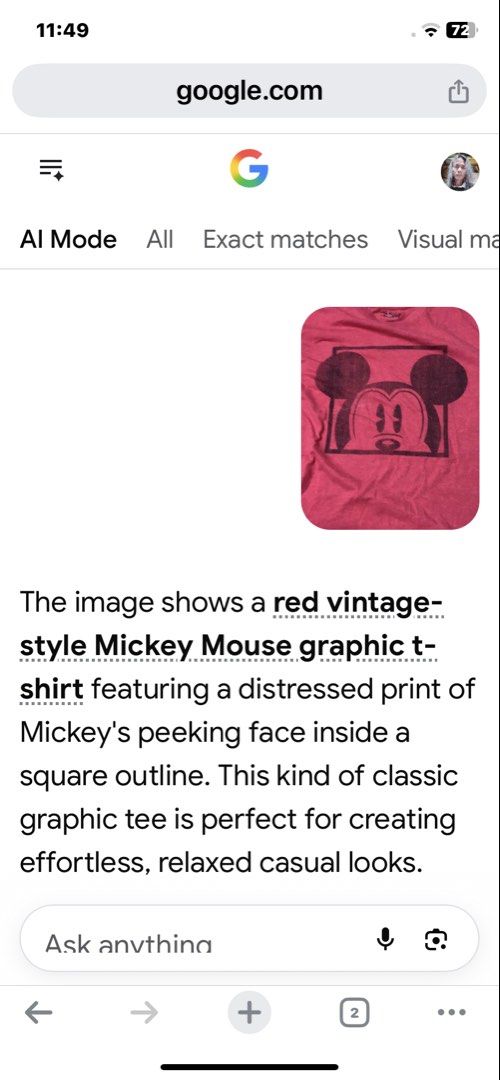 Disney Mickey Mouse Graphic T-Shirt Size L (Category: Tshirts & Polo Shirts ) located in Calamba. Submitted by thekidwholovesvintage (Listing ID 1463067739, Image 3). Description: - Classic red Disney t-shirt - Features a distressed print of Mickey Mouse's face in a square outline - Made in Mexico - Comfortable 50% cotton, 50% polyester blend - Ideal for everyday casual wear FREE SHIPPING.