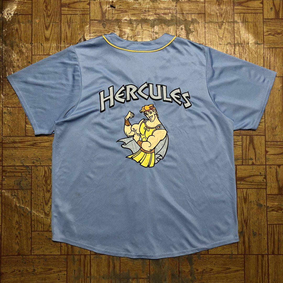 Disney Parks Hercules baseball jersey (Category: Activewear) located in Dasmarinas. Submitted by cornyxmessy (Listing ID 1462917863, Image 2). Description: width - 27 length - 33.5.