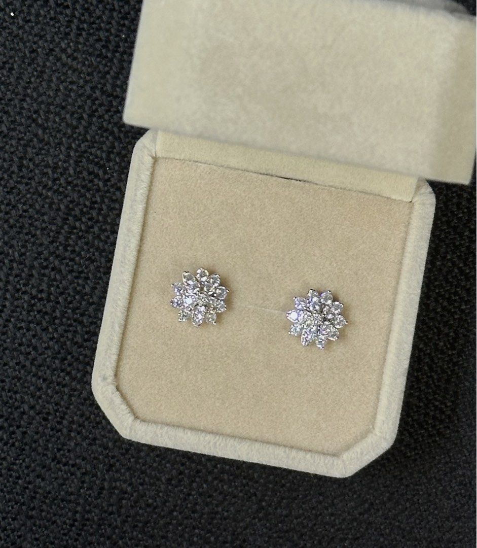 Double Rositas Design Cubic Zirconia Earrings (Category: Jewelry) located in Manila. Submitted by sittiesell (Listing ID 1463079849, Image 1). Description: •Microne Gold •Cubic Zirconia Diamonds •Hypoallergenic •Non-Tarnish •Waterproof.
