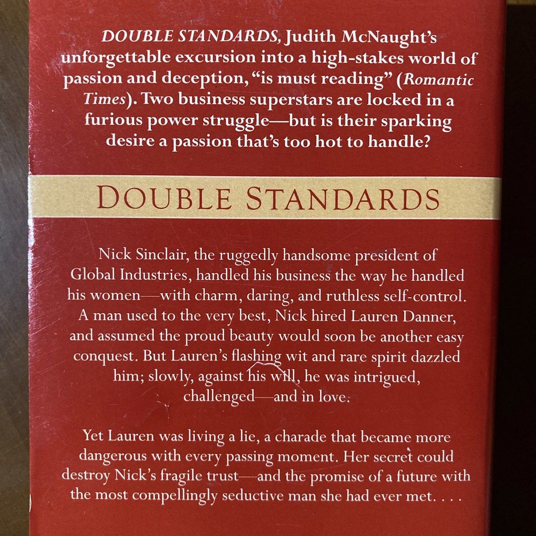 Double Standards by Judith McNaught (Romance / Pocket Books) (Category: Storybooks) located in Mandaluyong City. Submitted by booksforkeeps (Listing ID 1462935513, Image 2). Description: Mass Market Paperback Used Mild tanning Good+ condition.