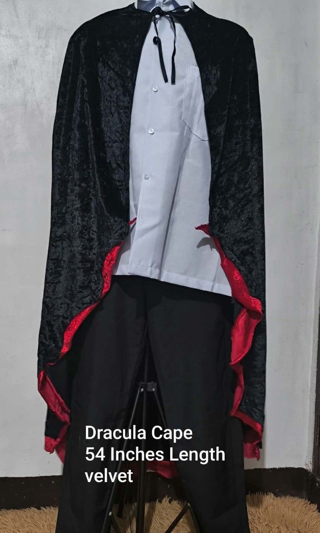Dracula Cape Adult Size (Category: Coats, Jackets and Outerwear) located in Marikina City. Submitted by alexfortu88925 (Listing ID 1462941268, Image 1). Description: Dracula Cape Adult size 54 inches length free size pinapatong lang inner not included cape only.