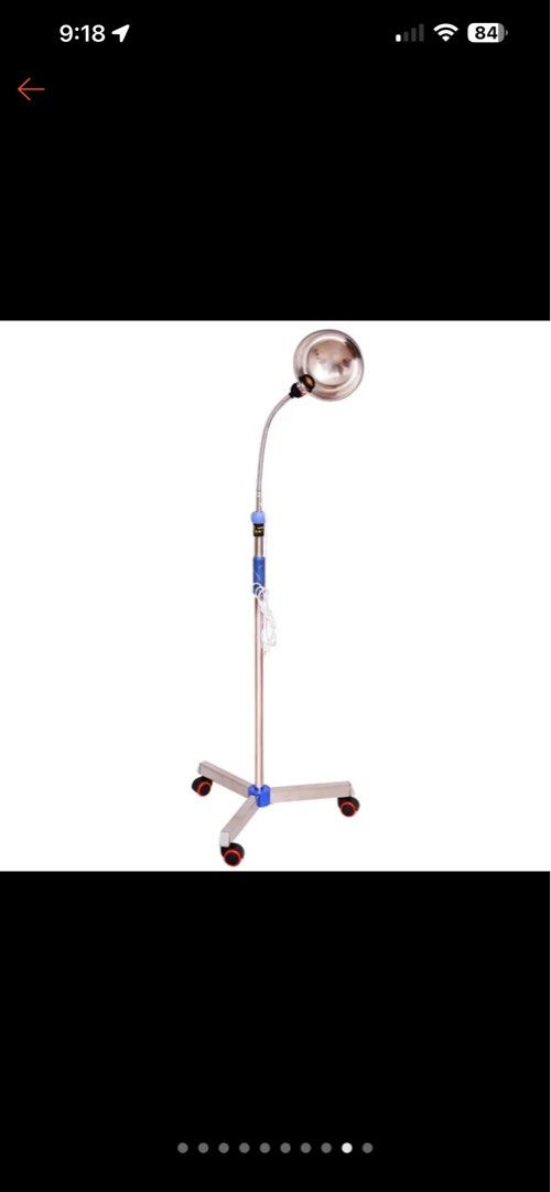 Droplight Examination Light Stand / Medical Lamp (Category: Medical Supplies & Tools) located in Caloocan City. Submitted by t_mae_199x (Listing ID 1462892278, Image 1). Description: FOR SALE: Droplight Examination Light Stand / Medical Lamp 💰 ₱600 – negotiable ⚠️ Issue: Light bulb needs replacement 📍 Location: Dasmariñas, Cavite 🛵 Pick-up or Lalamove delivery Adjustable height with 3 wheels. Good for clinic, homecare, or medical use..