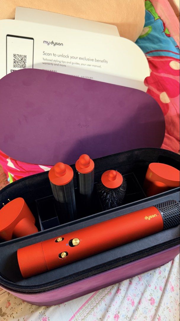 Dyson Airwrap Complete Styler Red (Category: Hair) located in Rizal. Submitted by alexandra.07 (Listing ID 1462988405, Image 1). Description: ✨ Dyson Airwrap™ Multi-Styler |Red Orange ✨ ₱ 16,000 nego if sure buyer Complete Set Includes: * Dyson Airwrap™ Multi-Styler * Coanda smoothing dryer * 30mm Airwrap™ barrel * 40mm Airwrap™ barrel * Firm smoothing brush * Soft smoothing brush * Round volumizing brush * Filter cleaning brush * Presentation/st