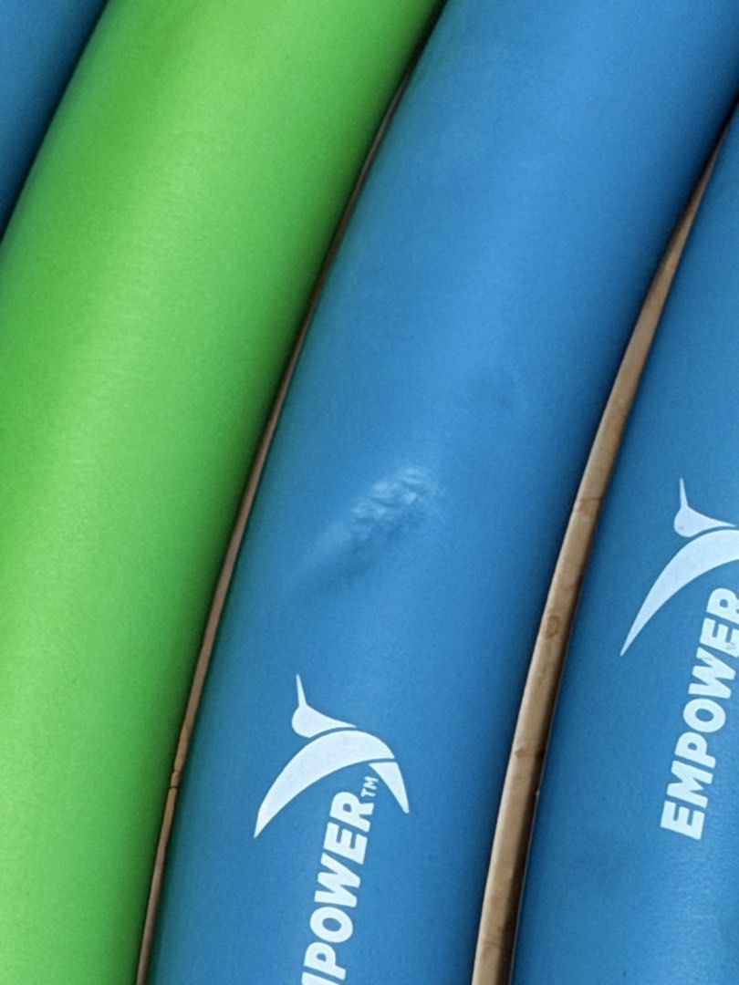 Empower weighted hula hoop (Category: Toning & Stretching Accessories) located in Manila. Submitted by db_collective (Listing ID 1462982392, Image 3). Description: - Has signs of use but doesn’t affect performance - Empower weighted hula hoop - Vibrant blue and green segments - Easy to assemble by connecting pieces - Brand: Empower Rfs: A little decluttering for a good reason. 😊 I’m selling some of my things to help with the expenses of an upcom
