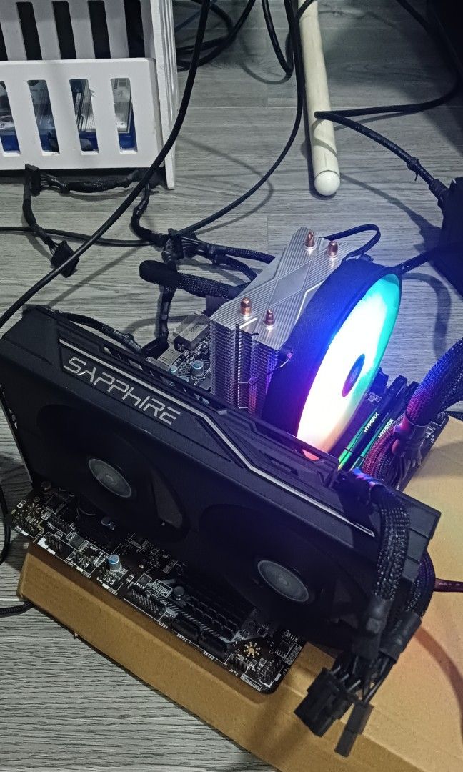 Entry Gaming PC (Category: Desktops) located in Antipolo. Submitted by mazaleth (Listing ID 1462966901, Image 2). Description: RFS: No more time to play, first build ko pa naman, haha 🎯 SPECS: - MSI A320M PRO (mobo) - AMD Ryzen 5 2600 (CPU) - AMD Radeon RX570 4GB [Sapphire Nitro+] (GPU) - HyperX 2x8GB DDR4 2666MHz (RAM) - Cougar VTX500 (PSU) - Kingston 256GB SATA (SSD) - Dark Flash M305 (CASE, bagong bili lang) 🔥 PERFORMANCE: - Valo: 1080p 60+F