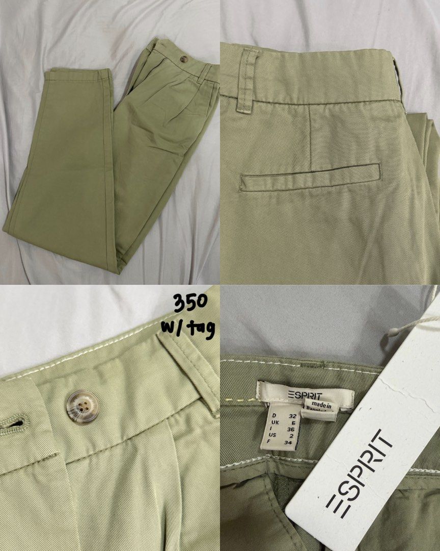 Esprit Khaki Chino Pants with Tag (Category: Other Bottoms) located in Mandaluyong City. Submitted by authenteecity (Listing ID 1462899613, Image 1). Description: - Brand: Esprit - Type: Khaki Chino Pants - Size: 2 US / 34 F - Condition: Brand new with original tag attached - Price: 350 - Ideal for: Casual wear.