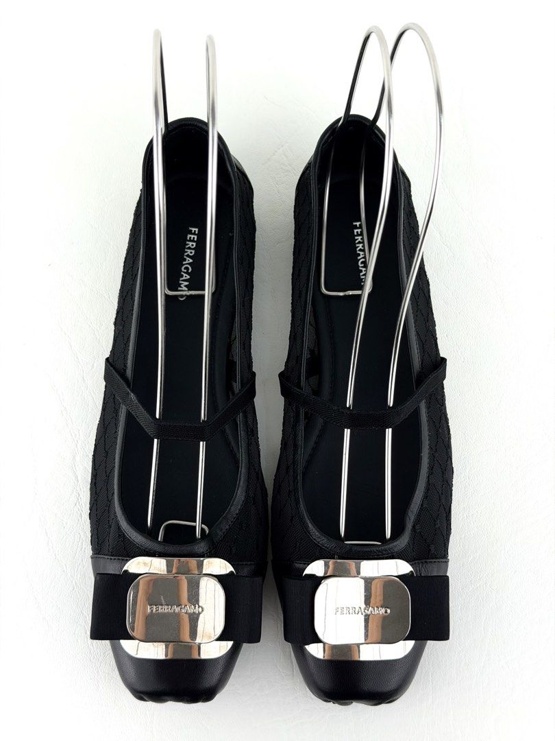 FERRAGAMO Zina Mesh Ballet Flats (Category: Sneakers & Footwear) located in Manila. Submitted by luvluxe.mnl (Listing ID 1463044547, Image 1). Description: Soooo pretty & elegant!! 🖤 No explanation needed Like new condition Size 6C New model of ferragamo Must have!!! Rare find Other Resellers website are selling around 1425 aud or 60k+ php.