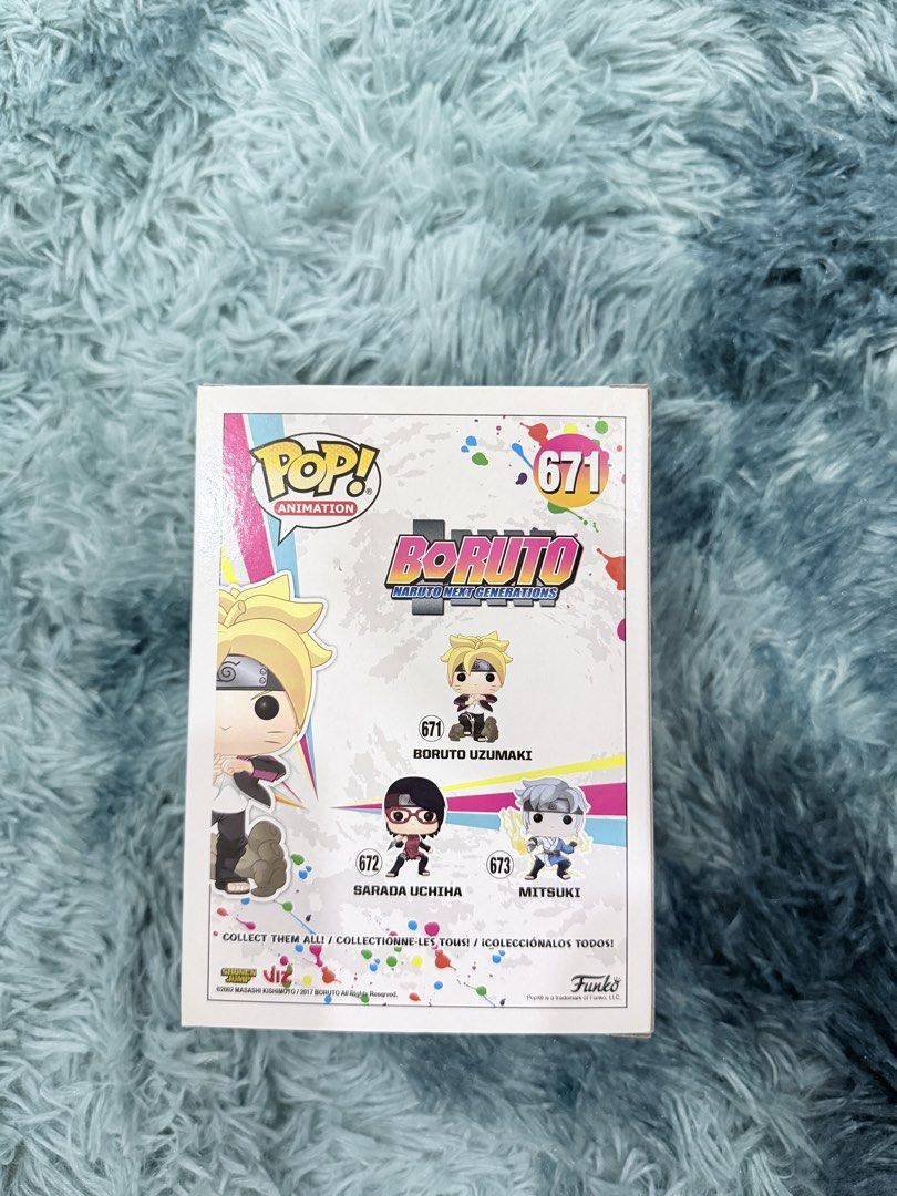 Funko Pop Boruto Uzumaki 671 (Category: Designer & Blind Box Toys) located in Quezon City. Submitted by happyquailegg (Listing ID 1463048797, Image 3). Description: - Boruto Uzumaki Funko Pop Figure - Number 671 - From the Naruto Shippuden Generations series - Comes in its original box - Ideal addition to any anime fan's collection.