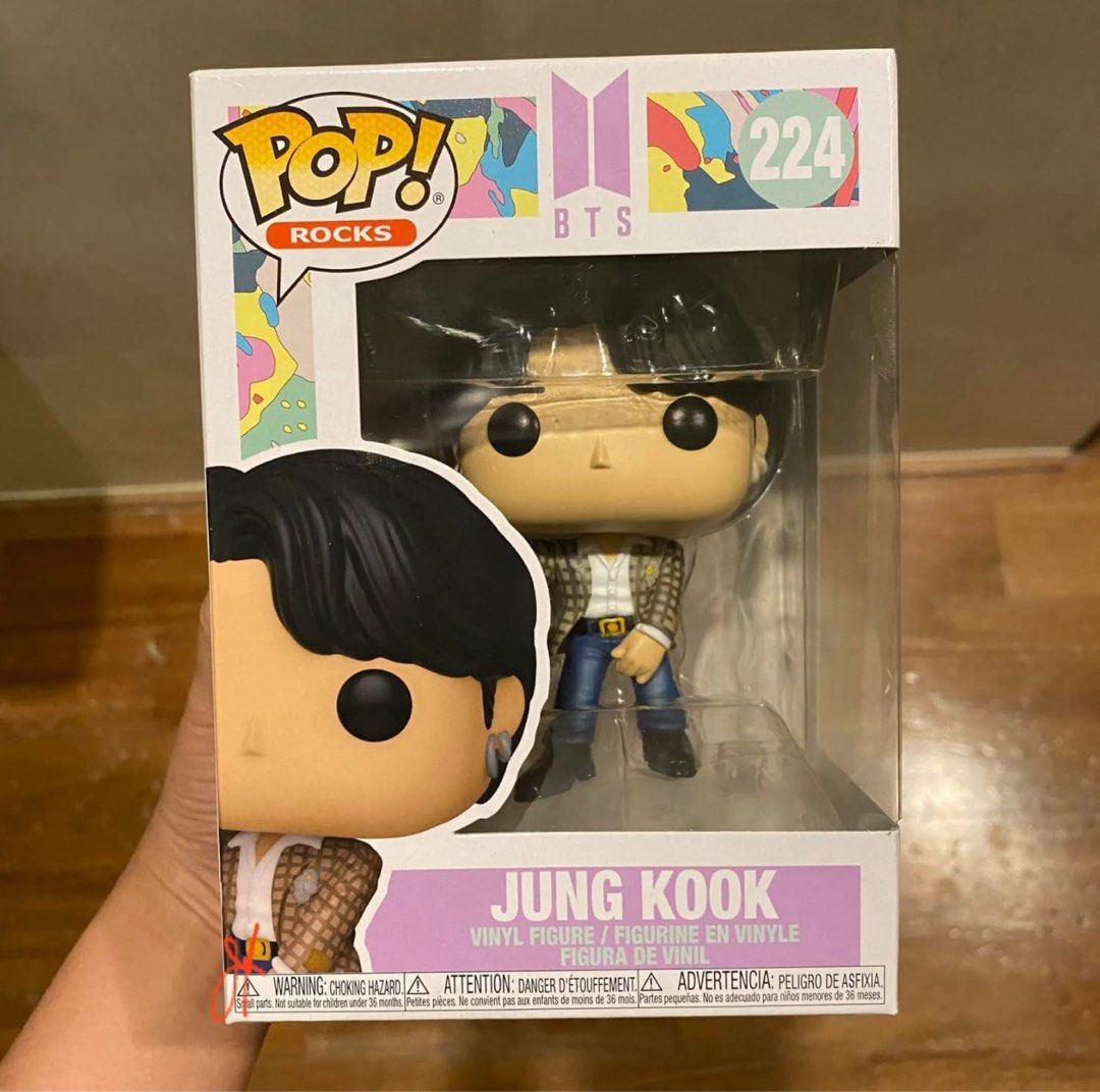 FUNKO POP BTS dynamite jungkook jk v (Category: Designer & Blind Box Toys) located in Manila. Submitted by ma.ft3 (Listing ID 1463023915, Image 1). Description: - Funko Pop! Rocks Figure - Artist: JUNGKOOK JK (BTS) - Version: Dynamite - Figure Number: 223 - Condition: Never taken out - Ideal for: BTS ARMY and collectors - Discount if taking JK also.