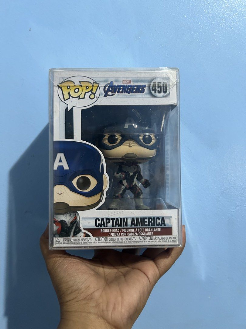 Funko Pop For Sale! (Category: Designer & Blind Box Toys) located in Taguig. Submitted by lfcnatividad (Listing ID 1463080625, Image 3). Description: - never out of box and has protector - same prices for all except Captain America #450 (₱400 due to cut on the box).