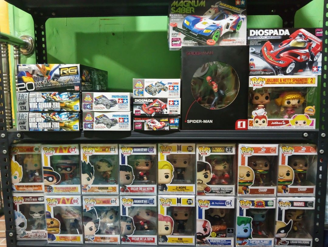 Funko pop Jollibee , tamiya, Gundam (Category: Figurines & Statues) located in Caloocan City. Submitted by jbfuenzalida27 (Listing ID 1462886311, Image 1). Description: For sale 📌Tamiya Sonic saber -700 Magnum saber -700 Spin Cobra -650 Diospada -750 📌Spiderman figure - 850 📌Gundam HG Wing Gundam Zero -1,100 RG Wing Gundam EW -1,800 📌Funko pop Oscar Dela Hoya -450 Captain planet -450 J hope -400 Rm -400 Vegeta -360 Gohan -350 Super Saiyan veg