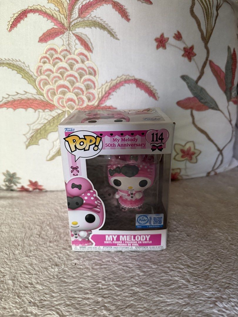Funko Pop! My Melody 50th Anniversary #114 (Category: Designer & Blind Box Toys) located in Quezon City. Submitted by kuromingi (Listing ID 1462968677, Image 1). Description: ~ Can send more pictures for interested buyers ~ Funko Pop! My Melody Figure, 50th Anniversary Edition ~ Funko Pop Number 114 ~ Kept in Original Box ~ Ideal for collectors and My Melody fans ~ Kindly DM for questions or inquiries! MOP: GCash / BDO / PayMaya / PayPal MOD: J&T