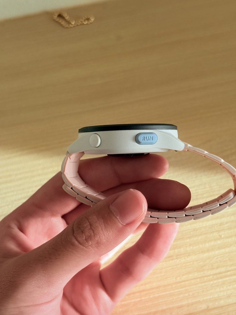 Garmin Forerunner 165 Smartwatch White/Pink (Category: Wearables & Smart Watches) located in Manila. Submitted by itsjanellechua (Listing ID 1463110625, Image 2). Description: ⌚️ GARMIN FORERUNNER 165 FOR SALE Slightly used, in very good condition ✨ ✨ No scratches ✨ Fully functional ✨ Great for running, swimming, gym & everyday fitness Specs: • 1.2” AMOLED touchscreen display • Built-in GPS / GNSS • Wrist-based heart rate monitoring • Sleep & wel