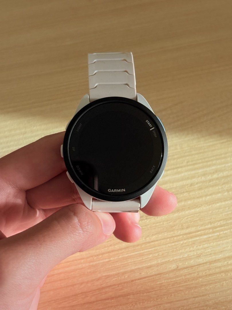Garmin Forerunner 165 Smartwatch White/Pink (Category: Wearables & Smart Watches) located in Manila. Submitted by itsjanellechua (Listing ID 1463110625, Image 1). Description: ⌚️ GARMIN FORERUNNER 165 FOR SALE Slightly used, in very good condition ✨ ✨ No scratches ✨ Fully functional ✨ Great for running, swimming, gym & everyday fitness Specs: • 1.2” AMOLED touchscreen display • Built-in GPS / GNSS • Wrist-based heart rate monitoring • Sleep & wel