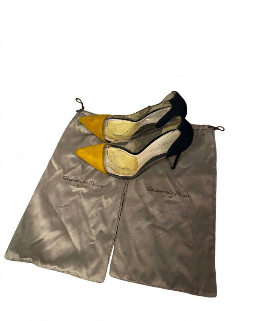 Gianvito Rossi Plexi pumps Mustard yellow (Category: Sneakers & Footwear) located in Taguig. Submitted by luxecachevibe (Listing ID 1463092948, Image 2). Description: No issue Good as new Need clean lang .