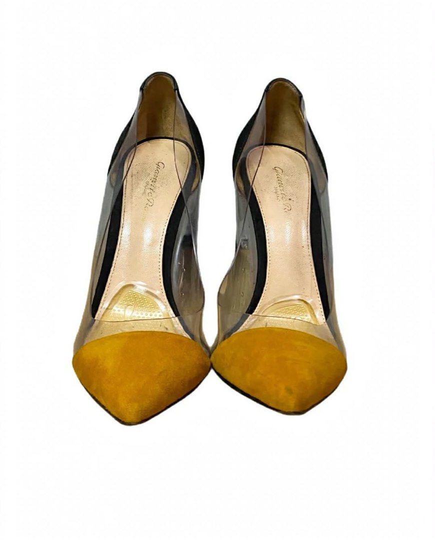 Gianvito Rossi Plexi pumps Mustard yellow (Category: Sneakers & Footwear) located in Taguig. Submitted by luxecachevibe (Listing ID 1463092948, Image 3). Description: No issue Good as new Need clean lang .