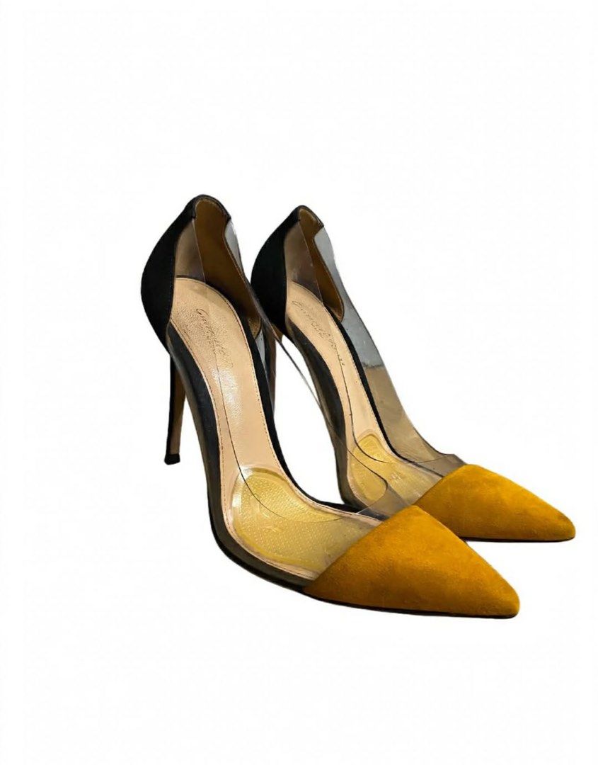 Gianvito Rossi Plexi pumps Mustard yellow (Category: Sneakers & Footwear) located in Taguig. Submitted by luxecachevibe (Listing ID 1463092948, Image 1). Description: No issue Good as new Need clean lang .