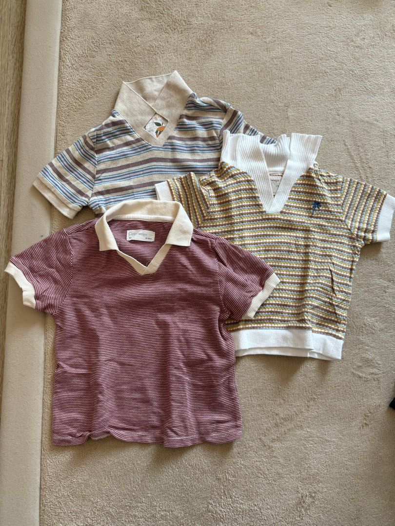 Gingersnaps baby boy shirt bundle (Category: Babies & Kids Fashion) located in Pasig City. Submitted by lexnthecity (Listing ID 1463053479, Image 1). Description: - Bundle of 3 short-sleeved polo shirts (size 6m, 12m and 18m) - brand new and lightly used - 350 each .