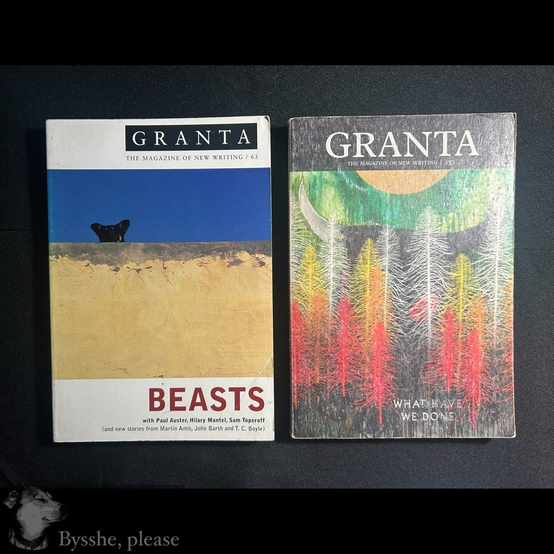 Granta Book Bundle: 63 & 133 (Category: Storybooks) located in Pasig City. Submitted by byssheplease_ (Listing ID 1463027557, Image 1). Description: Books are also sold separately: ‘Granta 133: What Have We Done (incl. Barry Lopez, Szalay, Beattie)’, available at PHP 390 on #Carousell https://carousell.app.link/2e9JfOVsA6b ‘Granta: Beasts (includes Paul Auster, Hilary Mantel, John Barth, T C Boyle, and more)’, available at PHP 120 on #Carousell h