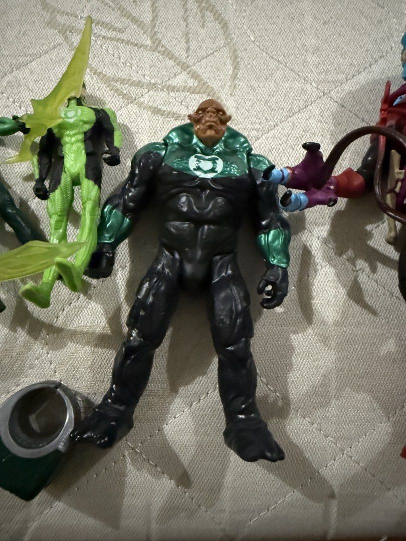 Green lanterns toys Mattel and Hasbro (Category: Action & Battle Toys) located in Mandaluyong City. Submitted by kingstoys (Listing ID 1463025021, Image 3). Description: Green lantern and red lanter toys Accessories included weapons and Green lantern ring..