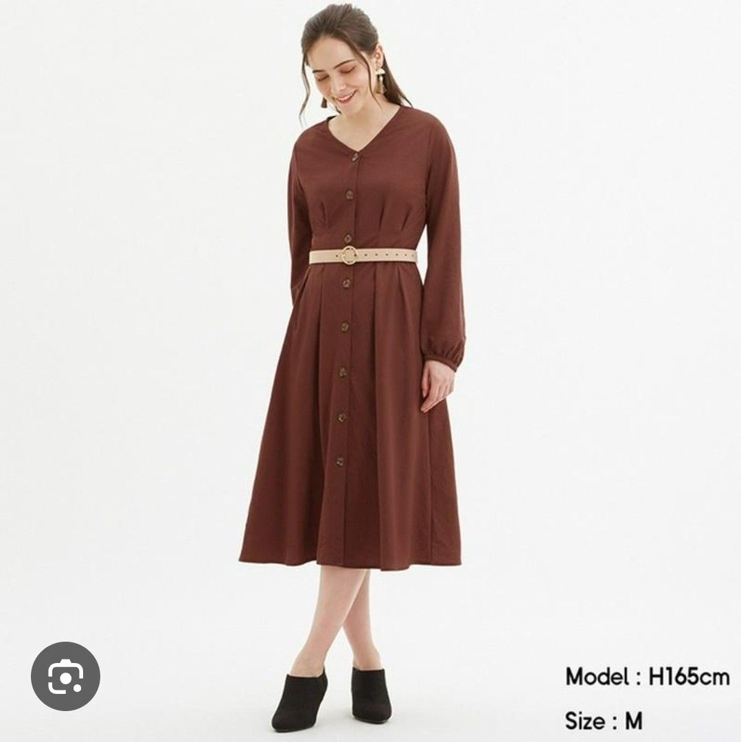 GU 2-Way Front Button Dress (Long Sleeve) (Category: Dresses) located in Manila. Submitted by kk_gu.uniclothing.wear (Listing ID 1463016390, Image 3). Description: GU 2-Way Front Button Dress (Long Sleeve) Size - Large W - 18" L -44" Price : 400+sf MOP: GCash Courier — J&T Location: Santo Tomas, Pampanga Reminders: 🙅‍♀️ STRICTLY NO CANCELLATION. 🙅‍♀️ NO RETURN/EXCHANGE/REFUND..