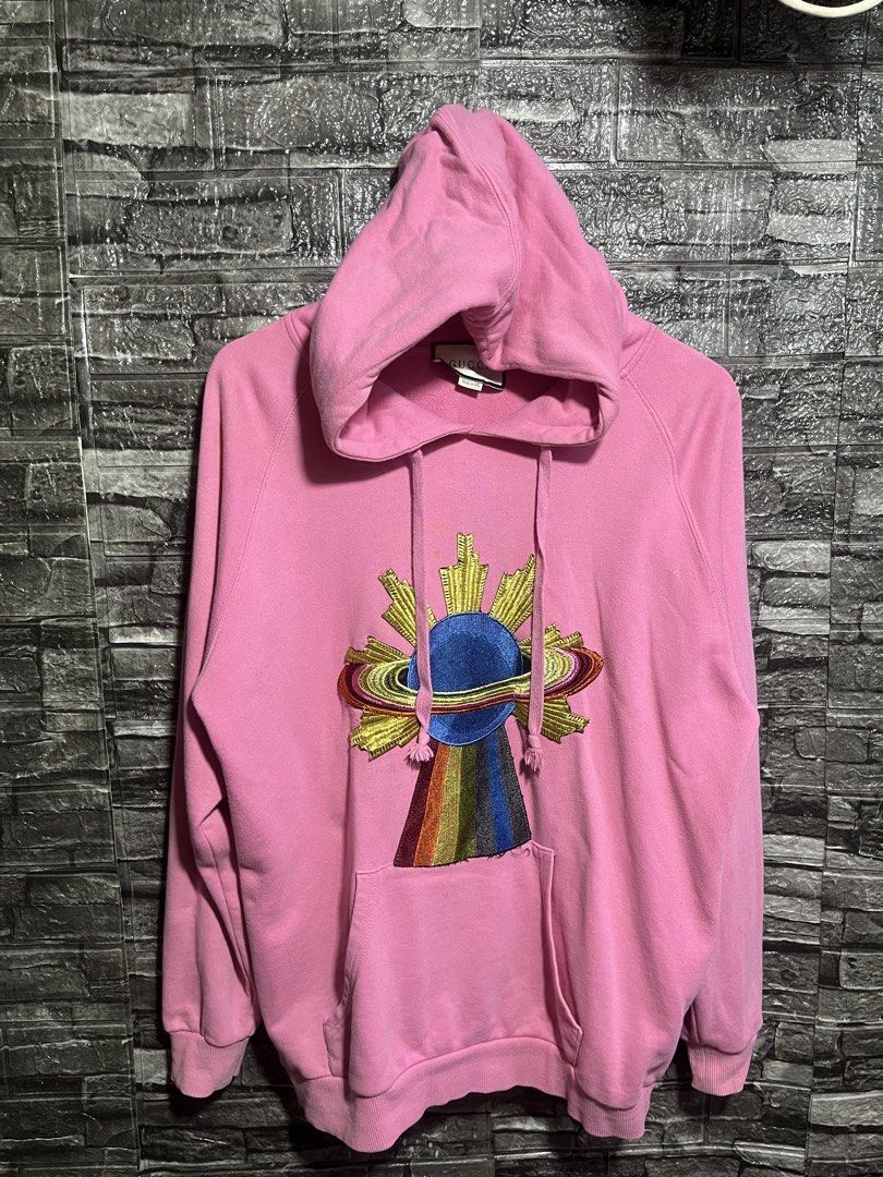 Gucci Embroidered Saturn Hoodie Jacket (Category: Luxury Apparel) located in Manila. Submitted by flex_curation (Listing ID 1462893733, Image 1). Description: 24x28 IN VERY GOOD CONDITION BACOOR CAVITE LOC.
