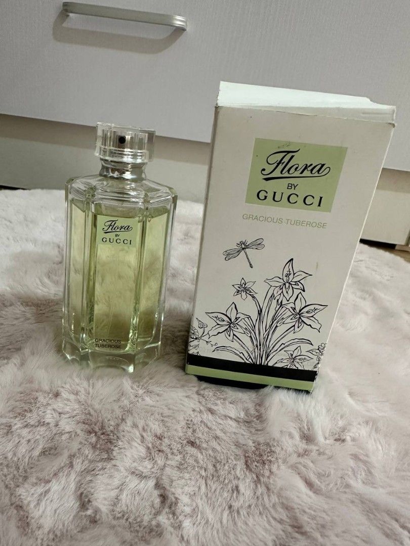 Gucci Flora Gracious Tuberose Eau de Toilette 100ml (Category: Fragrance & Deodorants) located in Manila. Submitted by hazyhaze21 (Listing ID 1462970571, Image 1). Description: - Gucci Flora Gracious Tuberose Eau de Toilette - 100ml bottle - Comes with original box - Made in France - Ideal for everyday wear -with konting bawas lang as in.