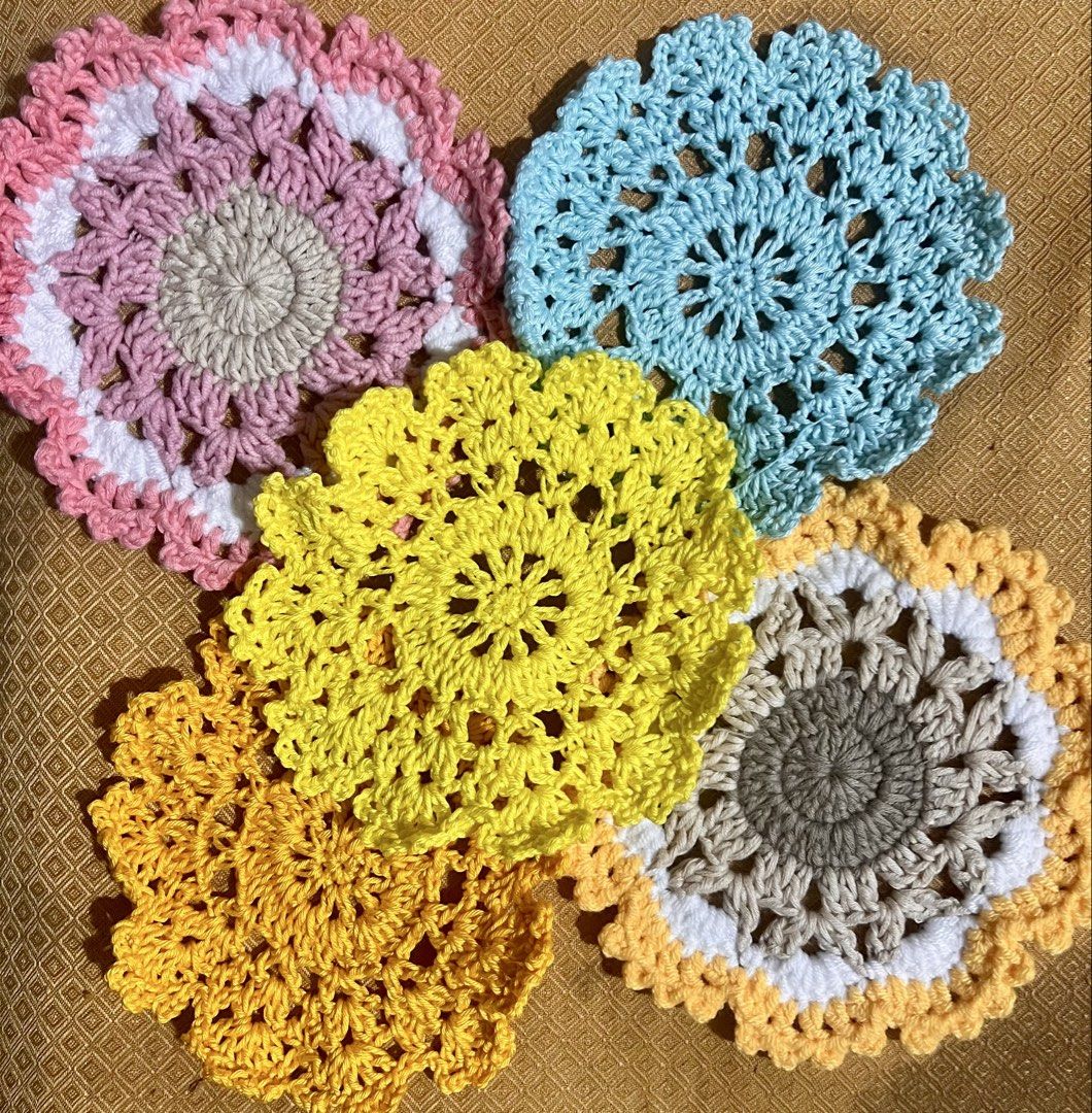 Handmade Crocheted Doilies, Pot Holders, and Bags (Category: Handmade Craft) located in Manila. Submitted by beatep (Listing ID 1463071221, Image 3). Description: - Handmade crocheted collection - Colorful doilies: perfect for table/shelf decor - Quilted pot holders: ideal for kitchen use - Cute crocheted bags: great for small essentials - All items are unique and made with care - Check photos for various designs and colors Price range: 100 to 15