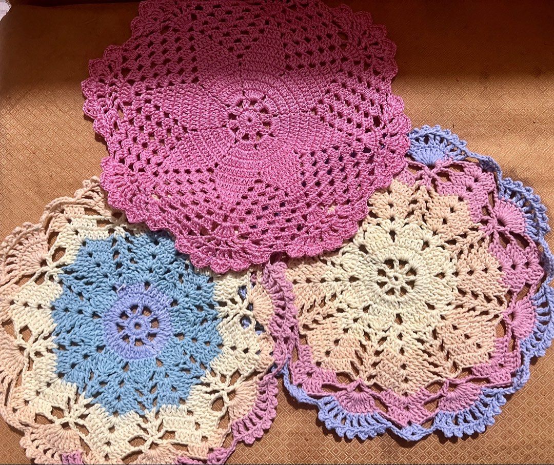 Handmade Crocheted Doilies, Pot Holders, and Bags (Category: Handmade Craft) located in Manila. Submitted by beatep (Listing ID 1463071221, Image 2). Description: - Handmade crocheted collection - Colorful doilies: perfect for table/shelf decor - Quilted pot holders: ideal for kitchen use - Cute crocheted bags: great for small essentials - All items are unique and made with care - Check photos for various designs and colors Price range: 100 to 15