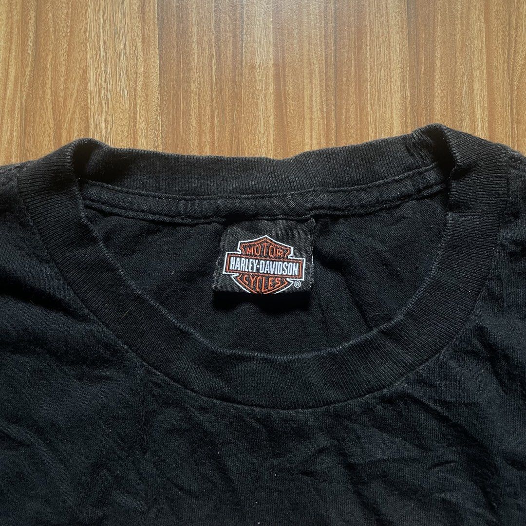 Harley Davidson Born To Ride Eagle T-shirt (Category: Tshirts & Polo Shirts ) located in General Mariano Alvarez. Submitted by 4117_thriftnthrive (Listing ID 1462915802, Image 3). Description: In good condition Minimal hairlines Size on tag: L Measurements Width: 21.5” Length: 27” .