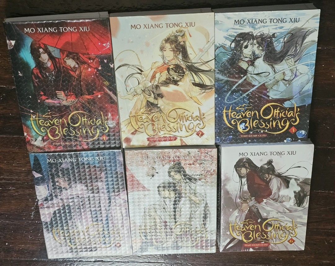 Heaven's Official Blessing Books 1-6 (Category: Comics & Manga) located in Mandaluyong City. Submitted by osanaao (Listing ID 1462932810, Image 2). Description: Books 1-5 are 700 each. Never read/opened except when plastic cover was put. Book 6 is unsealed and brand new for 900.