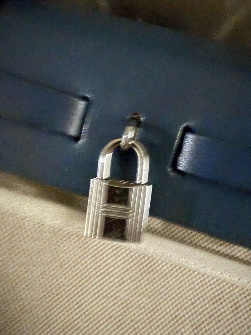 Hermes Herbag Zip Bag Navy Canvas Leather (Category: Luxury Bags & Wallets) located in Pasay City. Submitted by msthriftshopp (Listing ID 1463003401, Image 2). Description: - Authentic Hermes Herbag - Color: Navy blue leather top and handles, natural canvas body - Hardware: Silver, includes lock and keys - Features: Detachable shoulder strap, interior no zipper pocket - Condition: Great for everyday use, spacious interior No Box no dust bag ***Wi