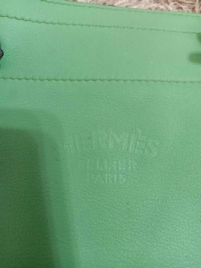 Hermes leather small cross body bag (Category: Cross-body Bags) located in Binmaley. Submitted by fashionluxury058 (Listing ID 1462947438, Image 3). Description: hermes leather cross body bag in very good condition size: small genuine leather color green.