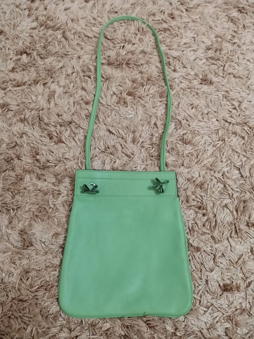 Hermes leather small cross body bag (Category: Cross-body Bags) located in Binmaley. Submitted by fashionluxury058 (Listing ID 1462947438, Image 1). Description: hermes leather cross body bag in very good condition size: small genuine leather color green.