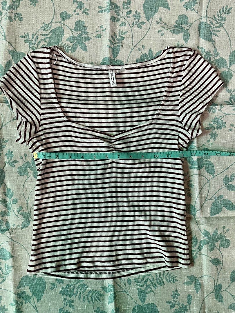 H&M Purple Stripes cute top summer (Category: Shirts) located in Manila. Submitted by iador1a (Listing ID 1462934857, Image 3). Description: -can do s-m -stretchy -pmaya and gcash, jnt.