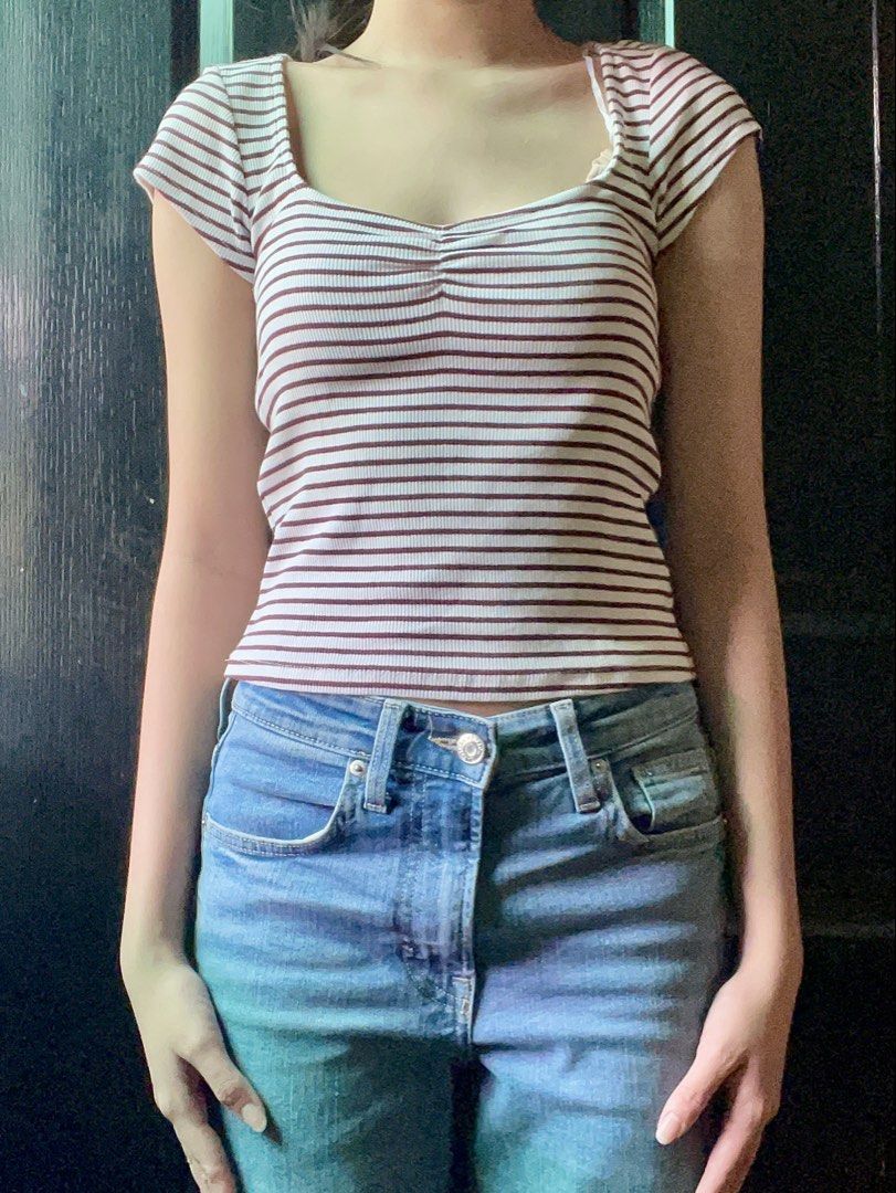 H&M Purple Stripes cute top summer (Category: Shirts) located in Manila. Submitted by iador1a (Listing ID 1462934857, Image 2). Description: -can do s-m -stretchy -pmaya and gcash, jnt.