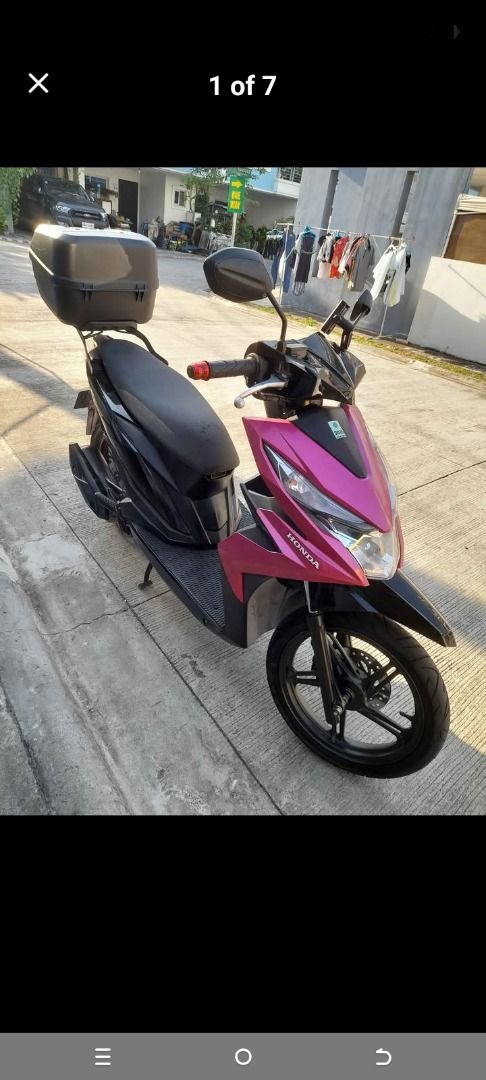 honda beat fi v2 2018 (Category: Body Parts and Accessories) located in Caloocan City. Submitted by bravestorm_32515d (Listing ID 1462956347, Image 1). Description: honda beat fi v2 2018 orig or.cr open deed woth 2 keys corsa brand tire kappa box included register till april 2027.