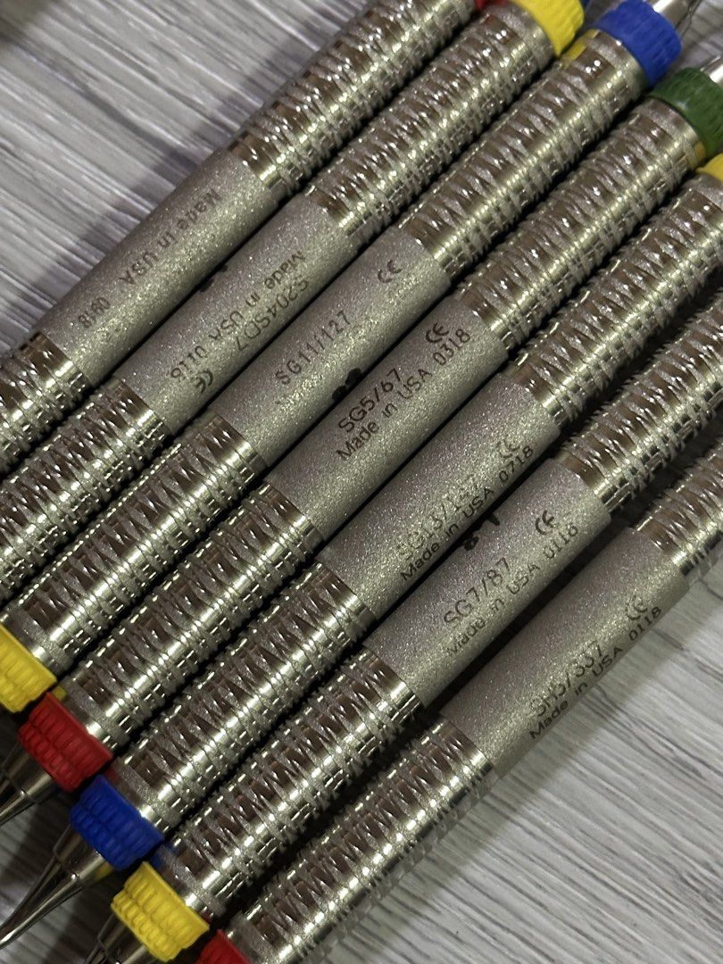 Hu-Friedy Dental Curette Set (Category: Oral Care) located in Bulacan. Submitted by youlovewatches (Listing ID 1463088903, Image 3). Description: ALL Original 7 Hu-Friedy Dental set 9,500 Php ‼️ All in & On Hand Gracey curette ・Hu-Friedy SH5/337 (Sickle Scaler) ・Hu-Friedy S2047SD7 ・Hu-Friedy SG7/87 ・Hu-Friedy SH6/77 ・Hu-Friedy SG11/127 ・Hu-Friedy SG13/147 ・Hu-Friedy SG5/67 With Free Red Hu-Friedy Original Pouch Good as New, Sa Typodont Model lang