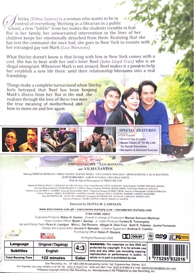 IN MY LIFE DVD (Category: CDs & DVDs) located in Manila. Submitted by musika_atbp (Listing ID 1462888192, Image 2). Description: For Sale: IN MY LIFE DVD Starring: Vilma Santos • John Lloyd Cruz • Luis Manzano Directed by Olivia M. Lamasan Php300.00 Very Good Condition (Looks New) Interested buyer pm me or text me at 09177815277 Payment thru GCASH Shipping thru J&T Express Thank you!😊.
