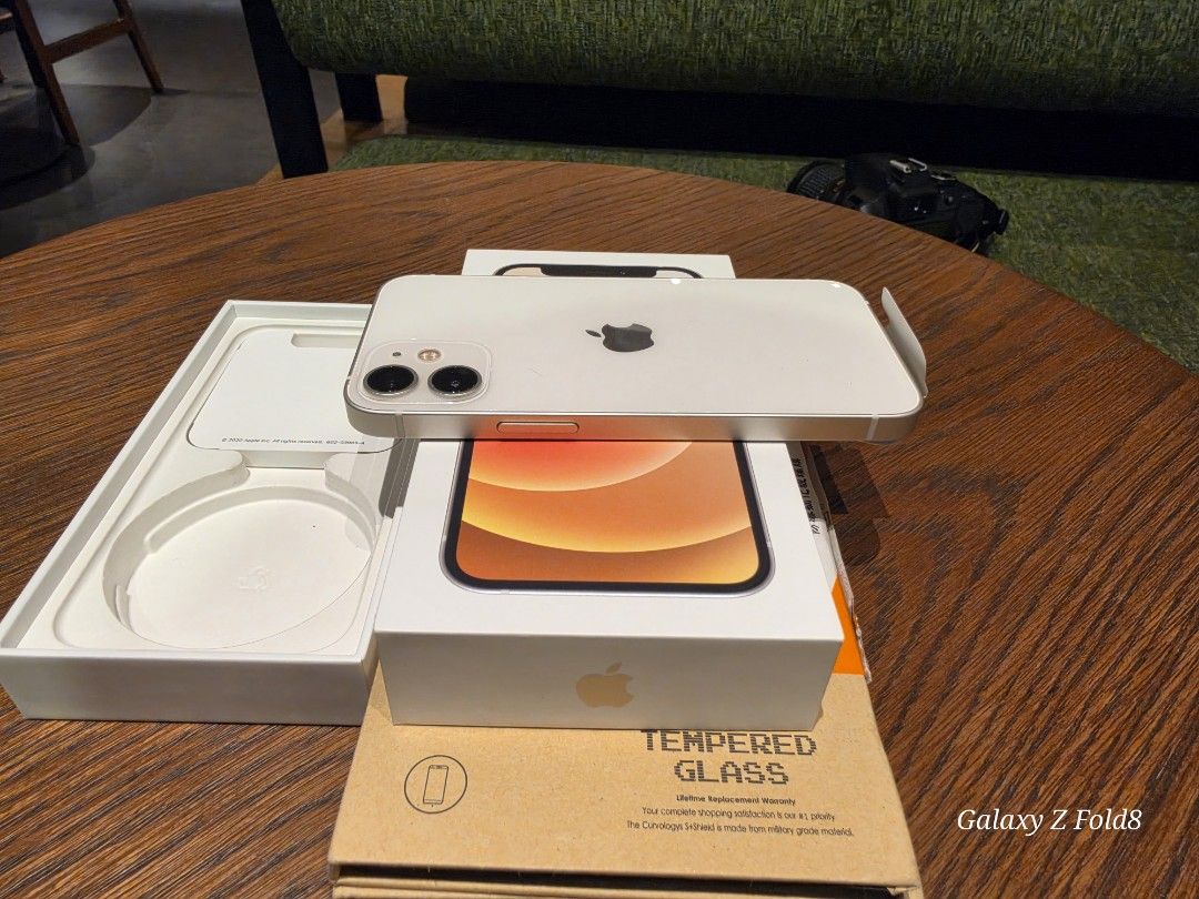 iPhone 12 mini 64gb complete white NTC (Category: iPhone 12 Series) located in Quezon City. Submitted by dbcruz1989 (Listing ID 1462898483, Image 2). Description: For sale only iPhone 12 mini 64gb White Fsctory unlocked 99.99% smooth Well kept No dents no scratches All parts are still original apple BH: 77% (still original, not boosted and not yet replaced) Package: - box (same imei) - extra tempered glass - slim case - orig apple lightning cable