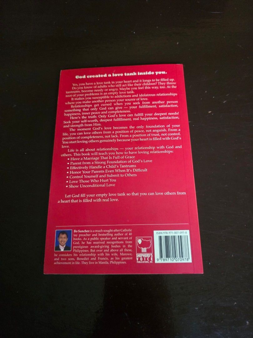 Is Your Love Tank Empty? by Bo Sanchez (Category: Storybooks) located in Makati City. Submitted by rubyconfessions (Listing ID 1462989778, Image 3). Description: - Signed copy of Bo Sanchez's 'Is Your Love Tank Empty?' - otherwise clean copy .