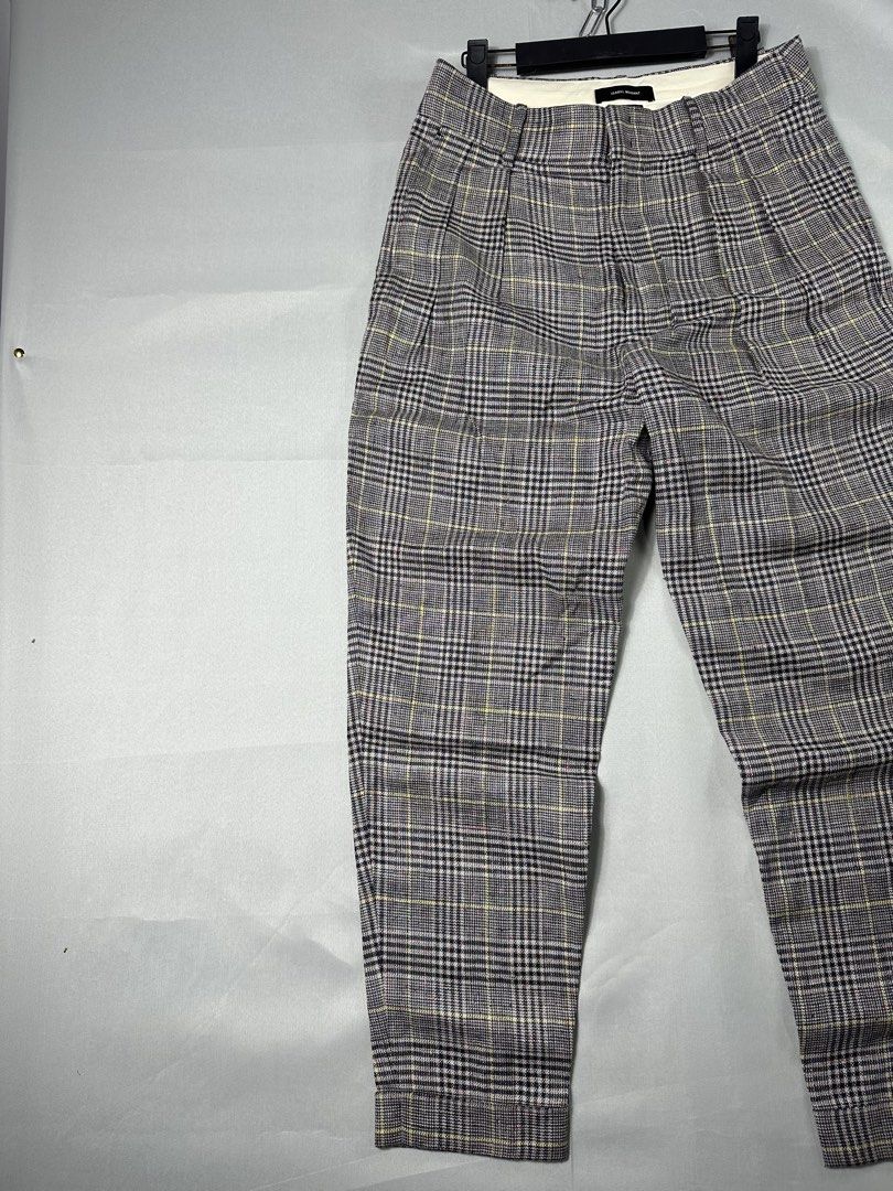 Isabel Marant Ceyo Check High Rise Pants (Category: Other Bottoms) located in Cabanglasan. Submitted by thefashiongarage.co (Listing ID 1463036200, Image 2). Description: Title - Isabel Marant Model/Name - Ceyo Trouser Size on Tag - 38 (Medium) Conditiion - Excellent Condition With no issue Dimension (WxLxH) - 30x38x6 inches Category- Casual/Formal Fitting - High Rise Slim Fit Made in - Poland Material - 45% Linen/ 40% Silk/ 15% Viscose Color - G