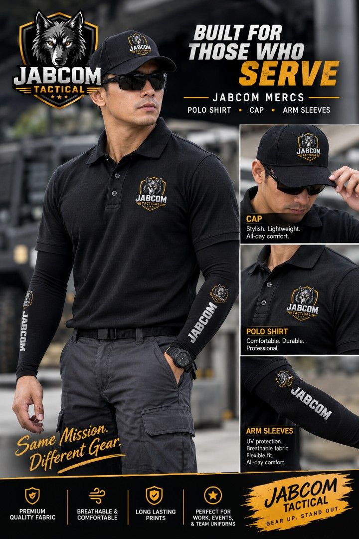 Customized Polo Shirt, Cap, and Arm Sleeves Set (Category: Tshirts & Polo Shirts ) located in Del Monte. Submitted by jabcom_tactical_outfitters (Listing ID 1462916593, Image 1). Description: We customize Prints: - T-Shirts - Polo Shirts - Caps - Arm Sleeves For Company, Personal Brand, or Event Giveaways. .